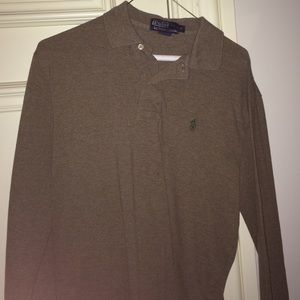 Brown long sleeve polo
