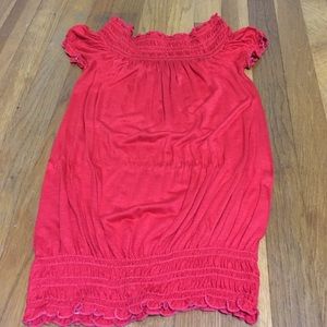 Coral ruffle top.