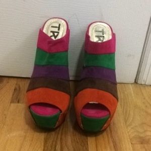 Multi Color Platform Heels
