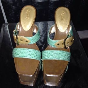 Light green wood heel