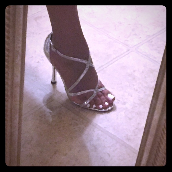 Silver formal sandal