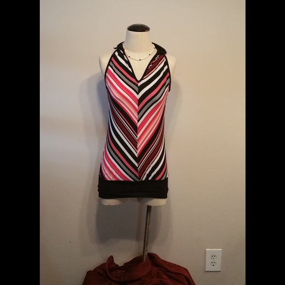 Heart Soul Multi-Color Striped Sleeveless Blouse