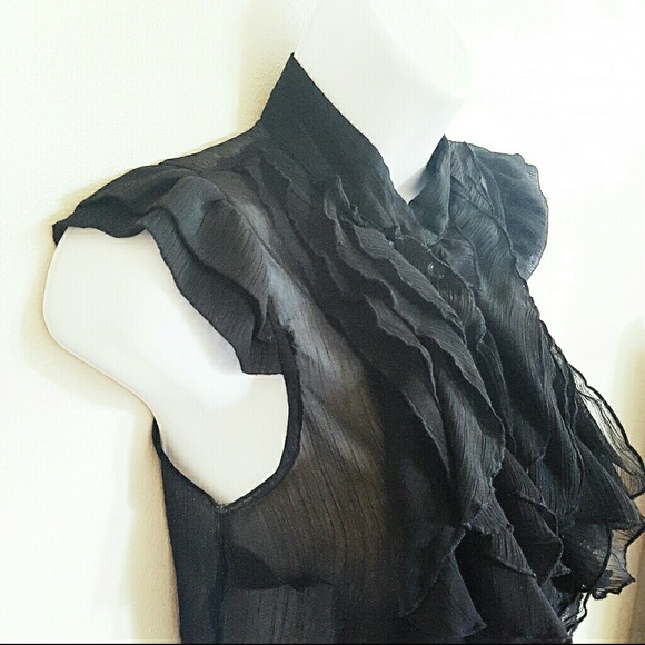 Miley Cyrus Max Azria Sheer Ruffled Blouse - Picture 3 of 4