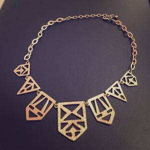 Hammered gold statement necklace