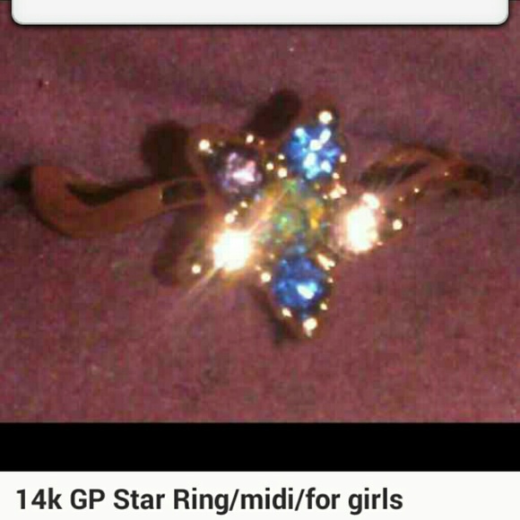 14 kt gp star ring/midi/ little girl