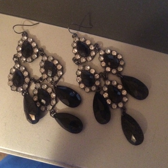 Dramatic Black Chandelier Earrings