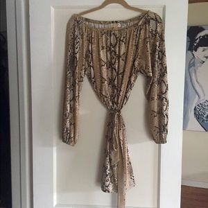 Michael Kors Snake Print Tunic Dress w Belt SZ P/S