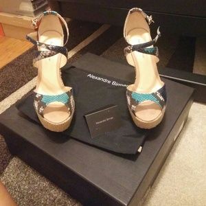 Alexandre Birman snake skin wedges