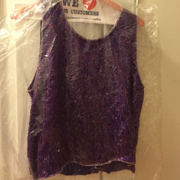Flashy purple sequin top - Picture 1 of 3