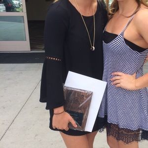 Bell Sleeved Black Dress