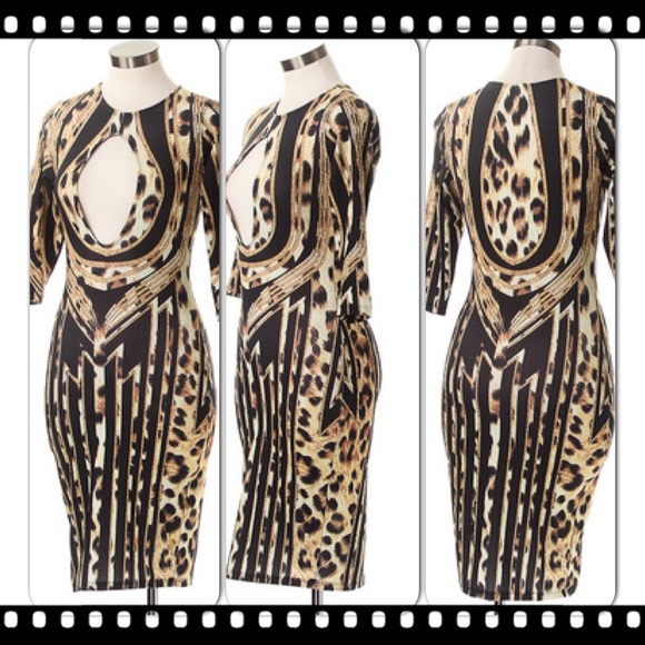Cheetah Keyhole Dress S/M/L