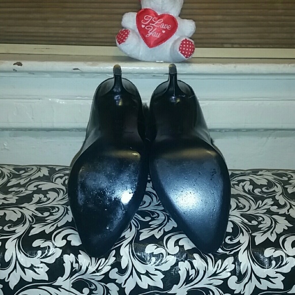 SeXy Black Patent Leather Boots w/FuR Trim Size 8M - Picture 3 of 4