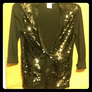 Sparkly, soft black cardigan~semi formal