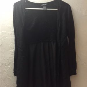 Black cardigan with sheer