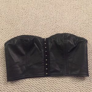 Faux leather Sweetheart Crop Tube top