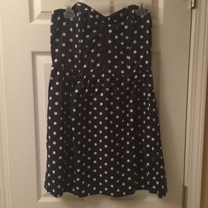 Navy/white polka dot dress with pockets
