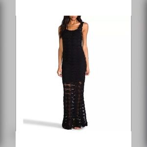lovers + Friends Gemma Crocheted Maxi dress black
