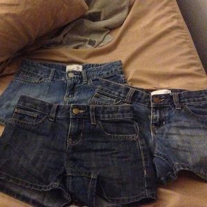 3 pairs of old navy denim shorts for girls size 8