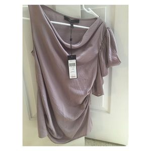 NWT One shoulder purple bcbg shirt