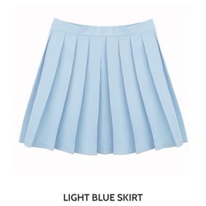 Light blue pleated skirt