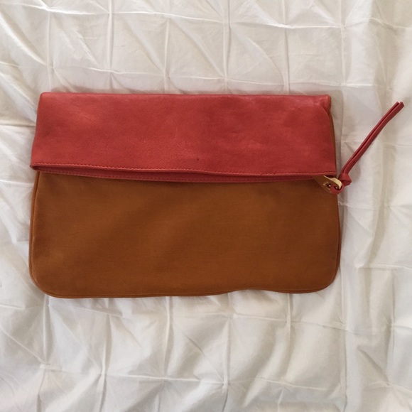 Joelle Hawkins Bicolor Leather Clutch
