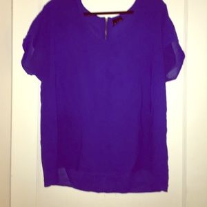 Fun & Flirt cobalt blue shirt with back zipper