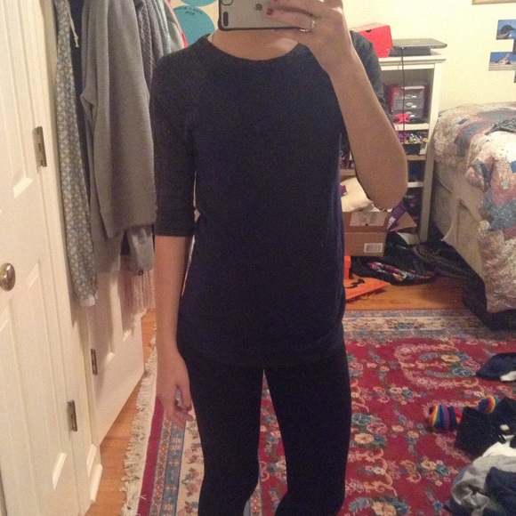 Blue and grey 3/4 sleeve shirt - Picture 3 of 4