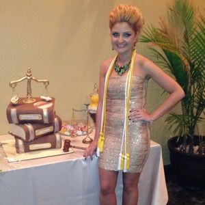 Haute Hippie Gold Bandage Dress!