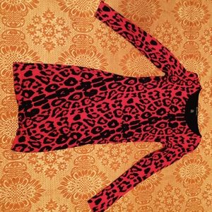 Inc bright pink/red cheetah dress.