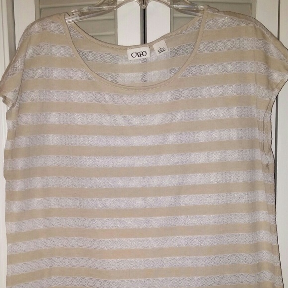 Beige and white blouse - Picture 1 of 2