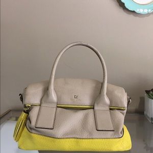 Kate spade taupe and yellow purse