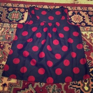 Navy/Red Polka Dot Blouse