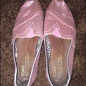 sparkly pink TOMS