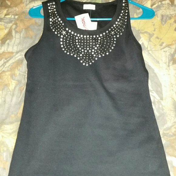 NWT. .Cute black tank with silver studs.