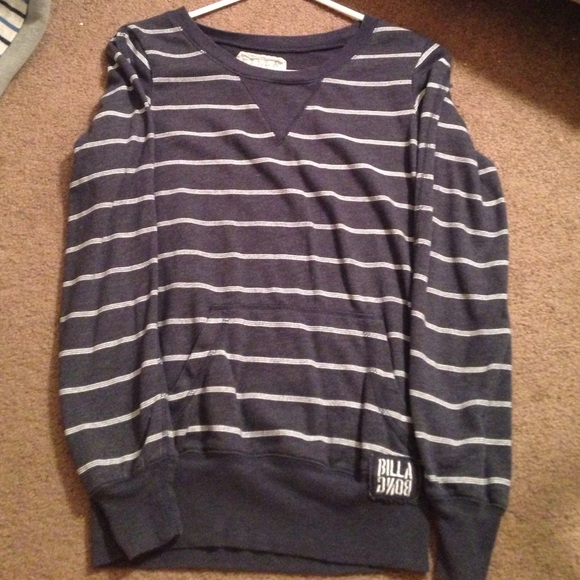 Blue and white striped sweater