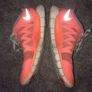 Neon orange Nike sneakers!