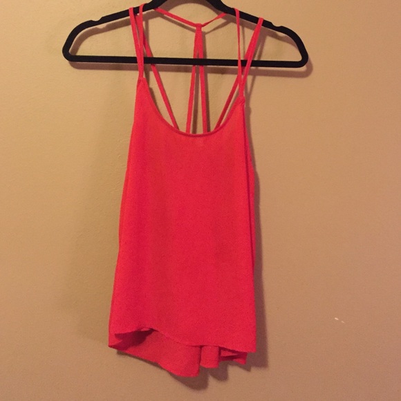 Charlotte Russe Criss Cross Back Red Tank Top