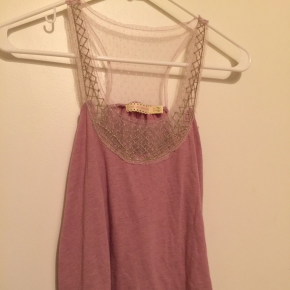 Pins & Needles lace and blush pink Tank