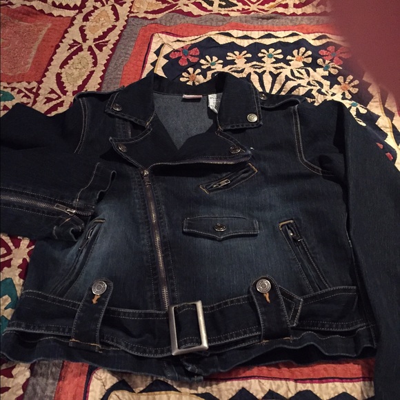 No Boundaries Jackets & Blazers - Ladies "Biker Jacket" Stretch Denim