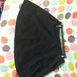 Black floral stitched circle skirt