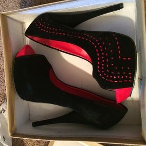 Black and red high heels