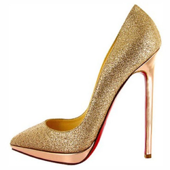 Christian Louboutin Gold Glitter Heel