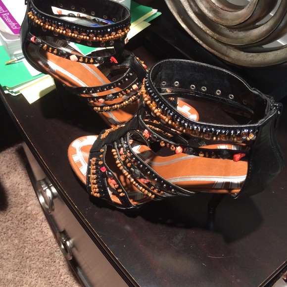 AKIRA Shoes - Beaded Heels