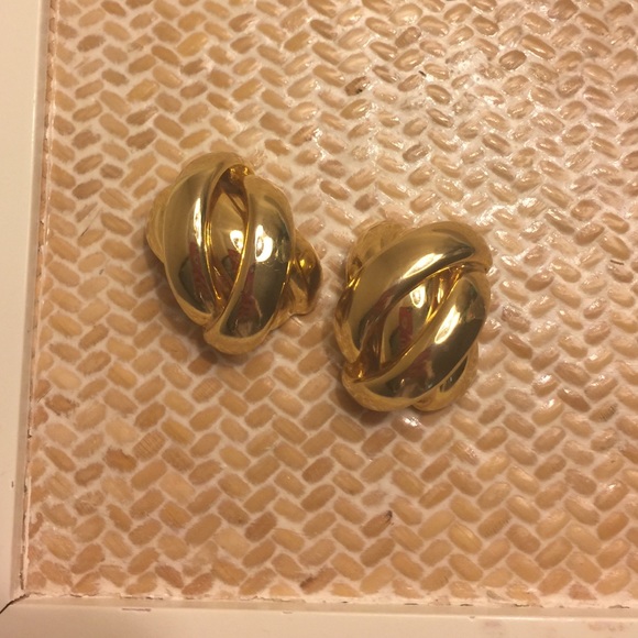 Gold Clip Earrings