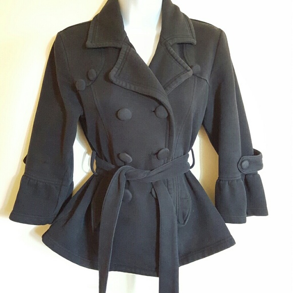 Black Drawstring Coat - Picture 1 of 4