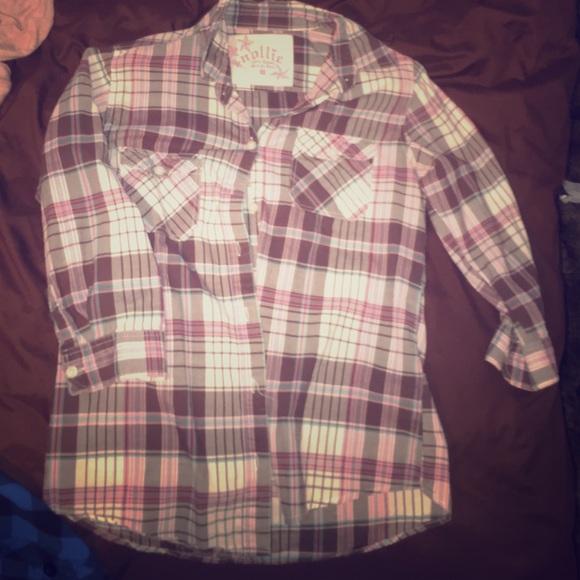 Brown and pink flannel