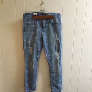 Distressed Polka Dot Jeans