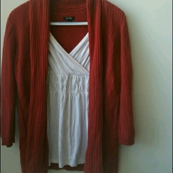 Red Sweater w/ White Shirt