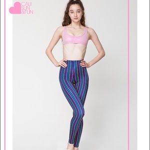 American Apparel Nylon Striped Leggings