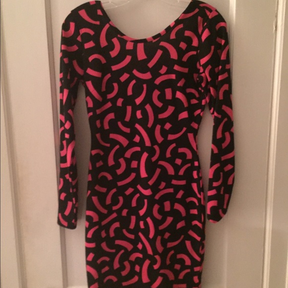 Hot pink and black dress